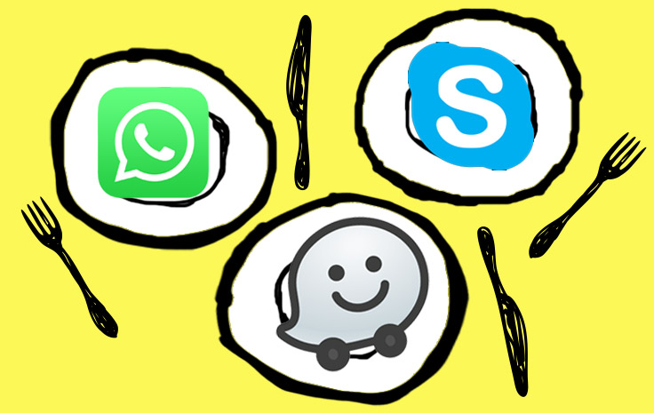 Graphic of social media icons on plates