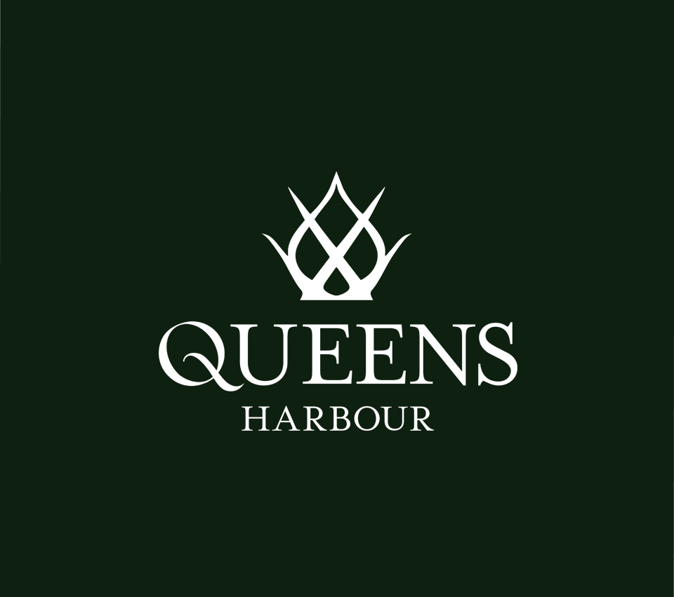 Queens Harbour text heavy logo