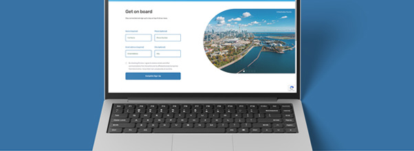 Laptop mockup of Hoverlink site pages